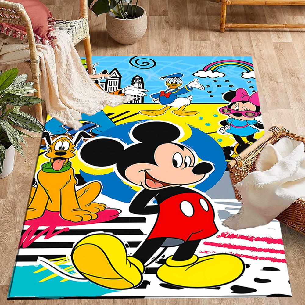 Mickey Mouse Castle Fantasy Area Rug Suitable for Hallway Kitchen Game Room Entryway Antislip Carpet Anime Office Decor Gift for Festivals