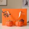 Dehua Ceramics Creative Persimmon Ceramic Tea Can Portable Moisture-proof Tea Can Chinese Wedding Gifts