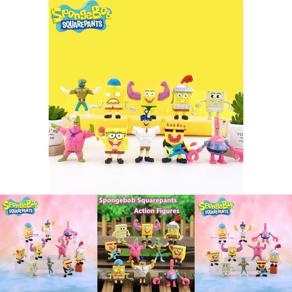 Spongebob Muscle Cake Figurines Set Of 10 Pvc Characters