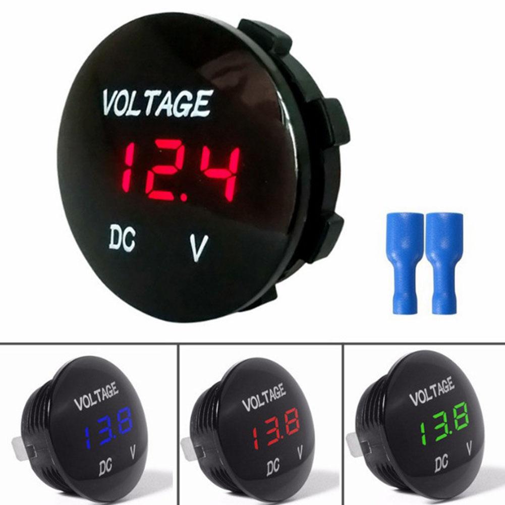 1PCS DC 12V 24V Car Replacement Voltmeter Meter Digital LED Voltmeter Automobile Battery Voltmeter Power Tool Accessories
