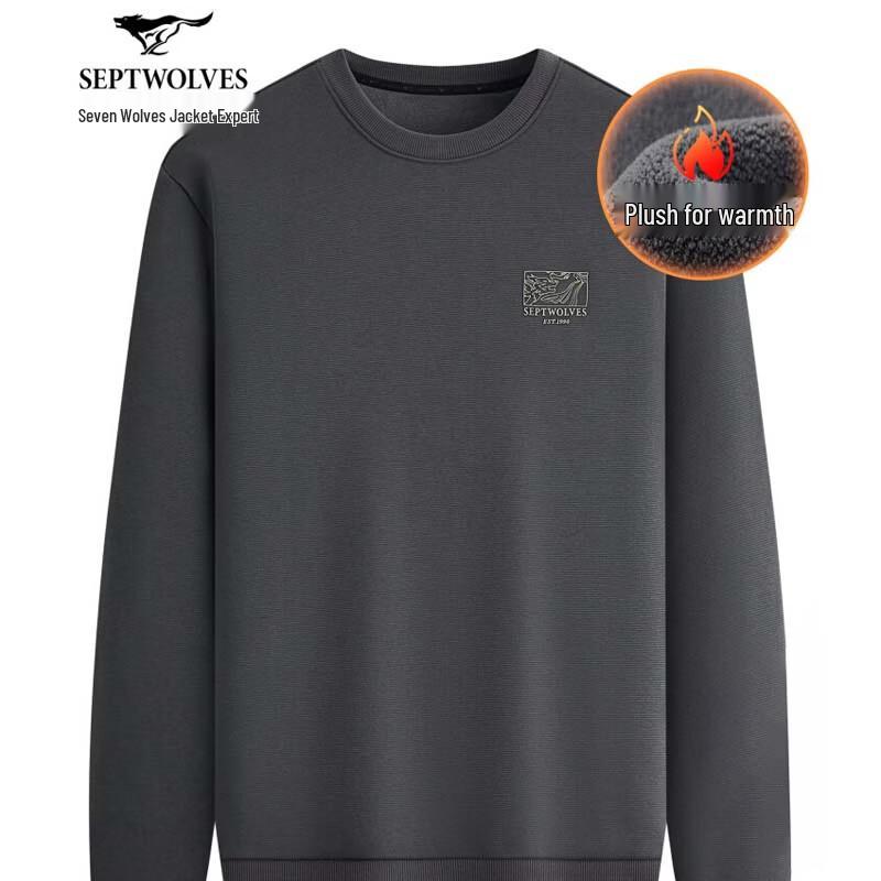 Septwolves Men's Antibacterial Fleece Crew Neck Sweatshirt