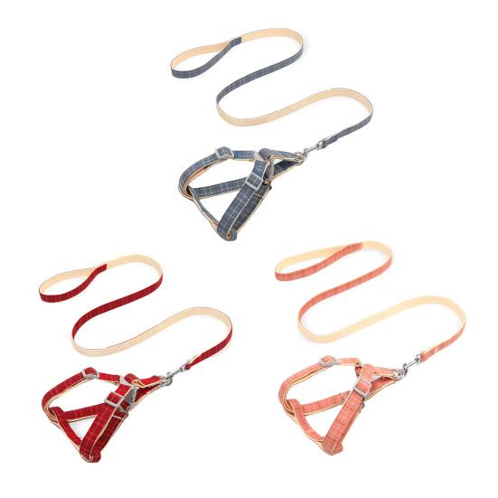 Поводок для выгула собак Полосатая Клетка Тяговый Канат Противоукусный Нагрудный Ремень Зоотовары
