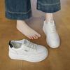 Leather White Shoes Female Inner Height Increase 7CM Small 2025 Spring New Versatile Thick Baseplate Shoes Casual Sports