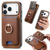 2 в 1 Съемный слот для карт Кожаный кошелек-чехол Для iPhone 17 Pro Max 16 Plus 15 14 13 12 11 17air 16E SE4 Магнитное кольцо-держатель
