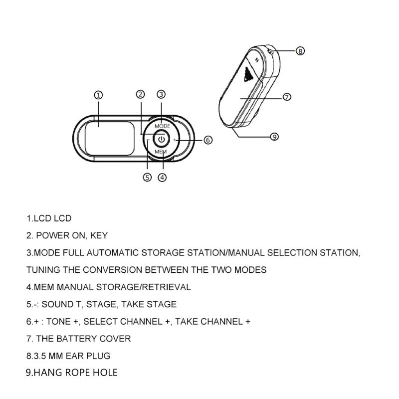 Цифровое карманное FM-радио FM:Портативный FM-радиоприемник 64-108 МГц с ЖК-дисплеем, шейным ремешком, разъемом для наушников 3,5 мм