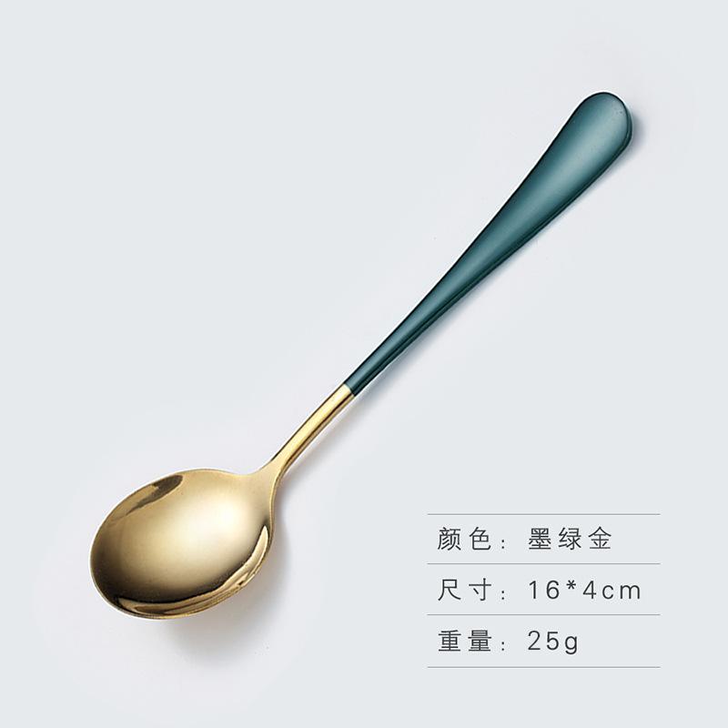 Ложка из пищевой нержавеющей стали 304 с длинной ручкой для мороженого, чая, кофе, круглые ложки для размешивания, столовые приборы, кухонные принадлежности для бара