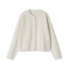 MUJI Washable Knit Crew Neck Size BA1Q4A5S Women's Cardigan, Off-White, L,