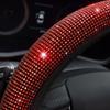 38cm Bling Rhinestones Steering Wheel Cover for Women Girl with Crystal Diamond Sparkling Car SUV Breathable Anti-Slip Universal Steering Wheel Covers