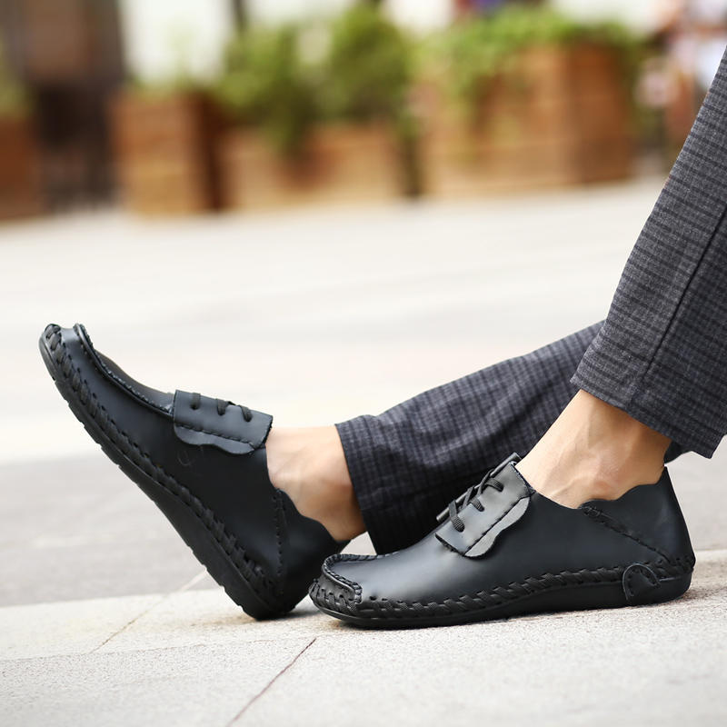 Мужская повседневная деловая обувь 38-50, модельные туфли из натуральной кожи