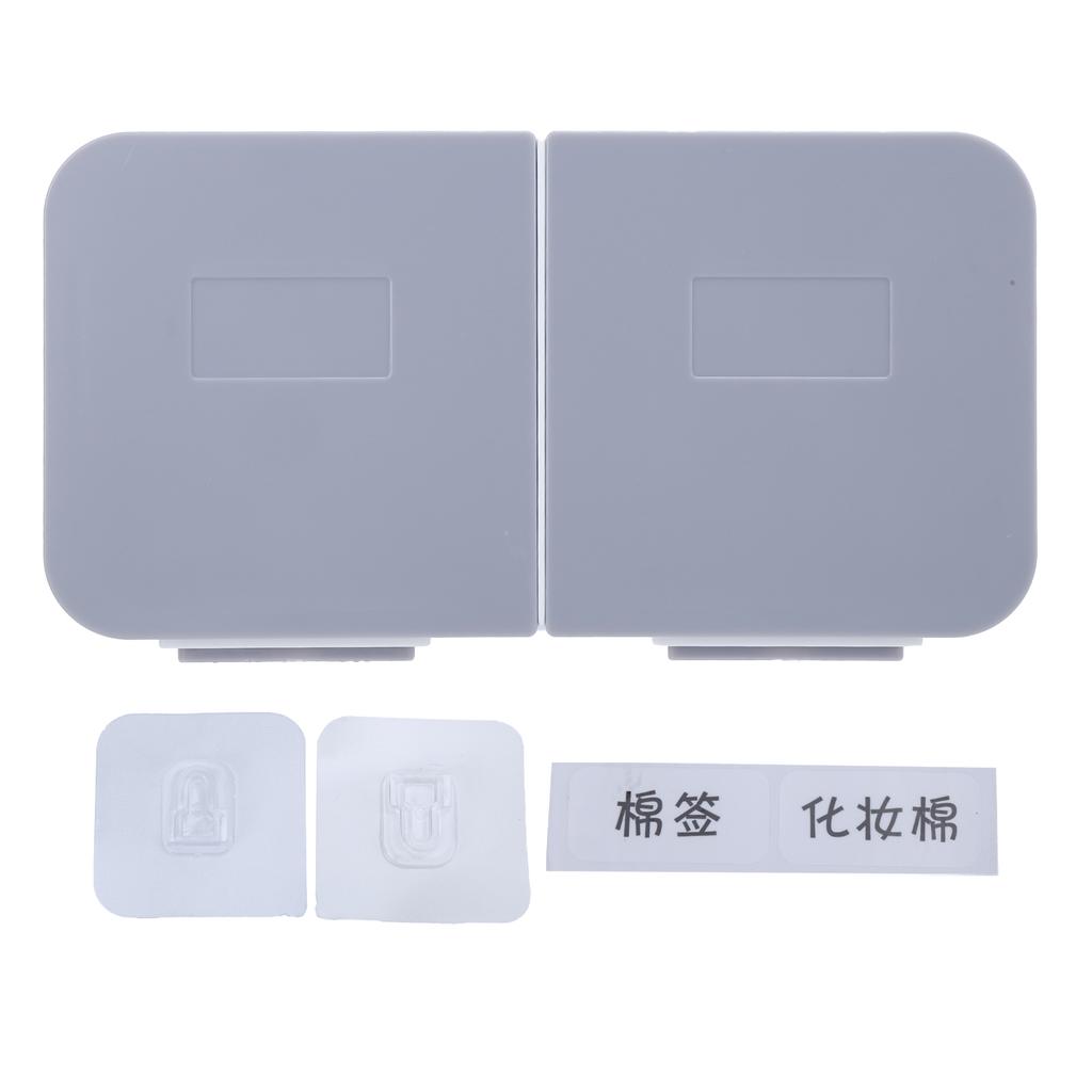 Настенный откидной чехол для косметики, съемный моющийся органайзер для ватных дисков для ванной комнаты, белый, серый