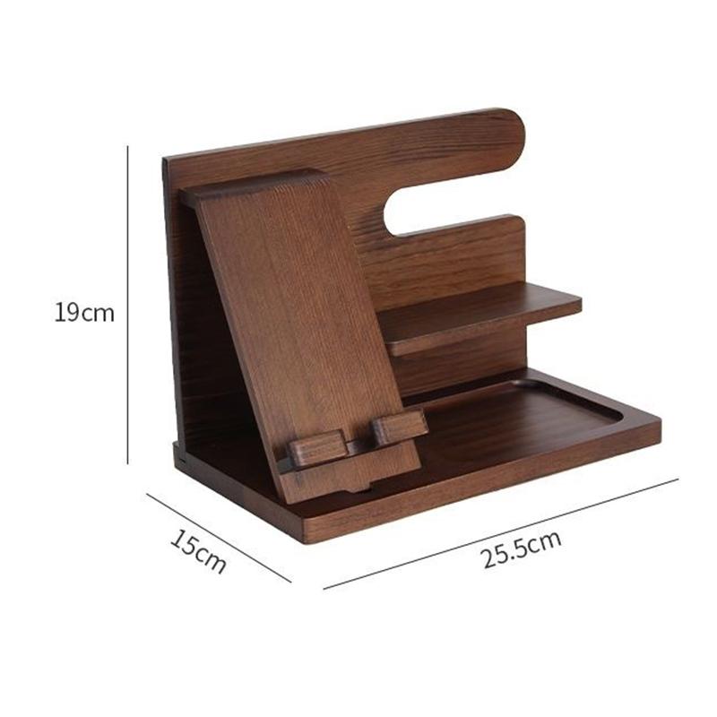 Wooden Bedside Phone Organizier Watches Jewelry Glasses Holder Wallet Stand Multifunction Desk Display Storage Racks