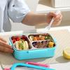 Rectangular Shape Rectangular Lunch Box Divided Grids Stainless Steel Food Container  for School