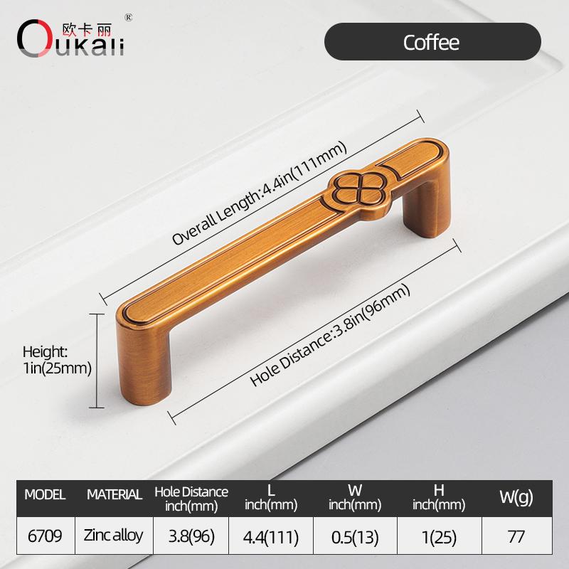Oukali Modern Furniture Cabinet Handle Wardrobe Pulls Handles Zinc 128mm Drawer Dresser Cupboard Handle
