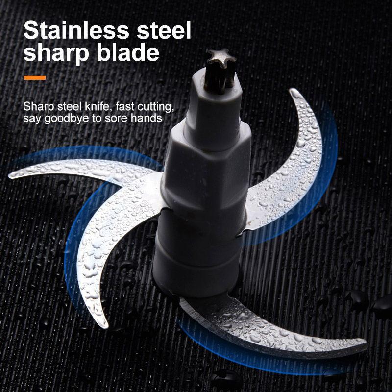 1500W Stainless Steel Meat Grinder 3 Gears Powerful 4-Layer Blade Vegetable Crusher Kitchen Onion Garlic Grinder