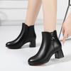 Мода Мода Осень Зима Новые толстые каблуки бархатные женские мягкие кожаные ботильоны удобные нескользящие челси современные короткие ботинки
