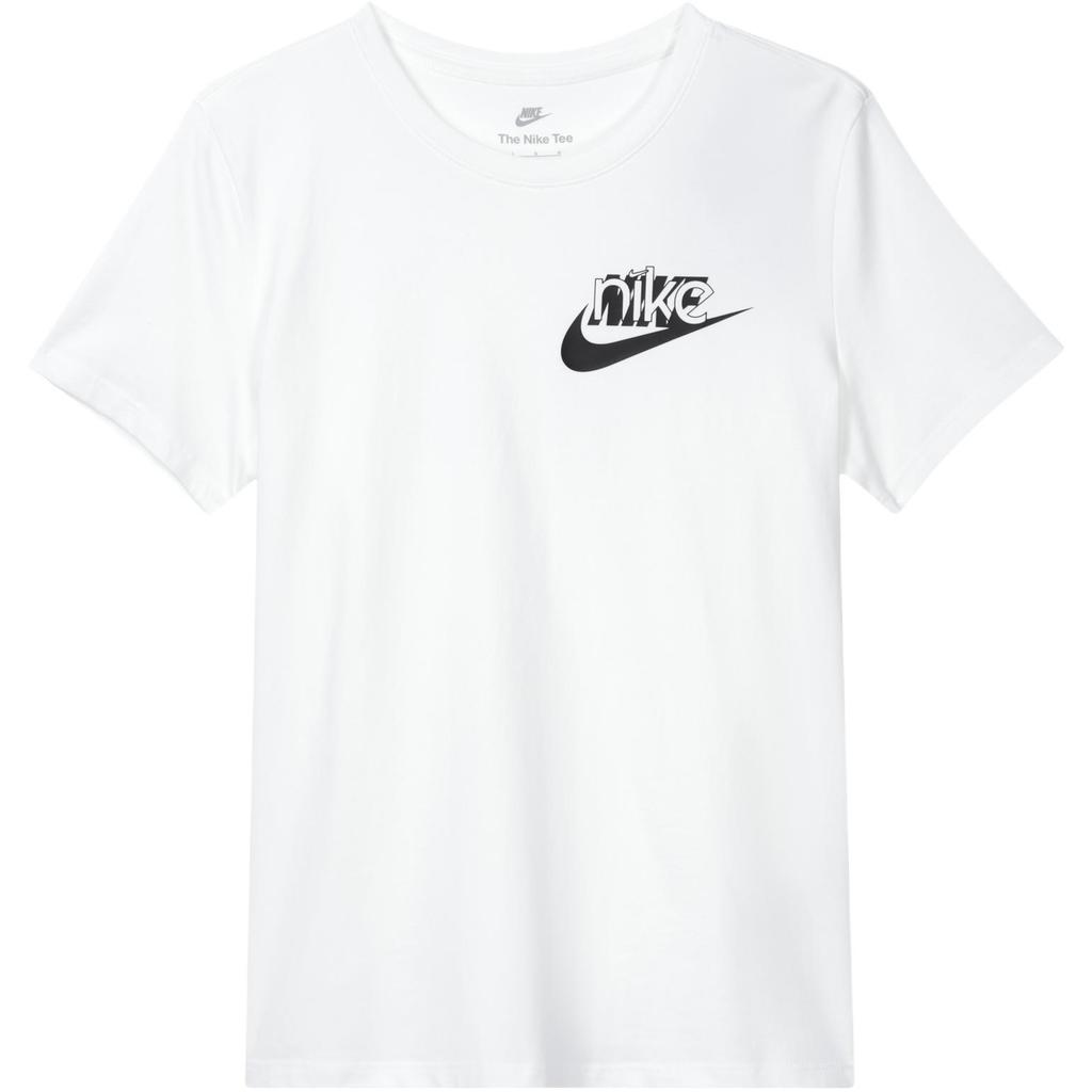 Nike Minimalist Letter Print Sports Casual Round Neck Short Sleeve T-Shirt Women Tops White FQ6604-100
