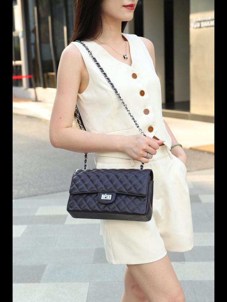 Женская сумка-мессенджер 2025 года из натуральной кожи с бриллиантами и икрой — ретро, универсальная сумка-подмышка и сумка-мессенджер