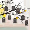 16pcs Mini Graveyard Tombstone Signs Scary Tombstone Corpse Hanging Tags  Outdoor Yard Decoration