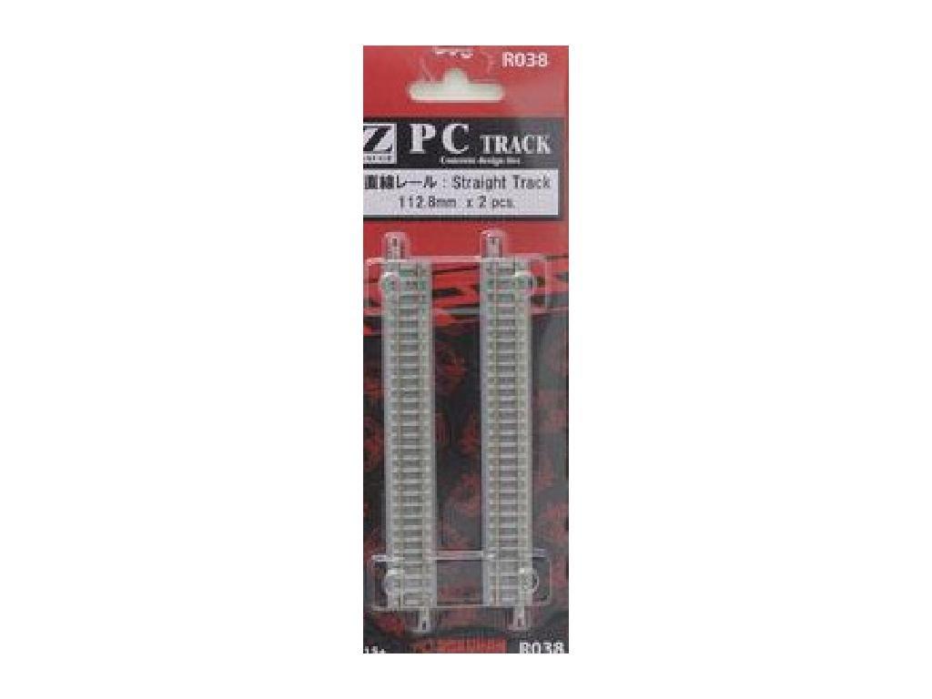 Rokuhan Z Gauge R038 PC Track Прямая направляющая 112,8 мм (2 куска)