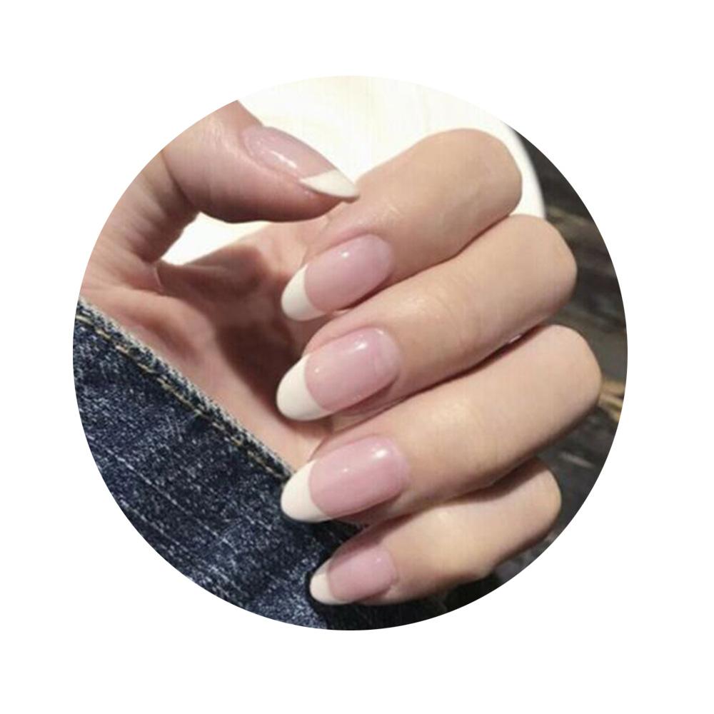 24 шт./компл. полное покрытие натуральные классические накладные ногти с клеем маникюрный инструмент накладные ногти