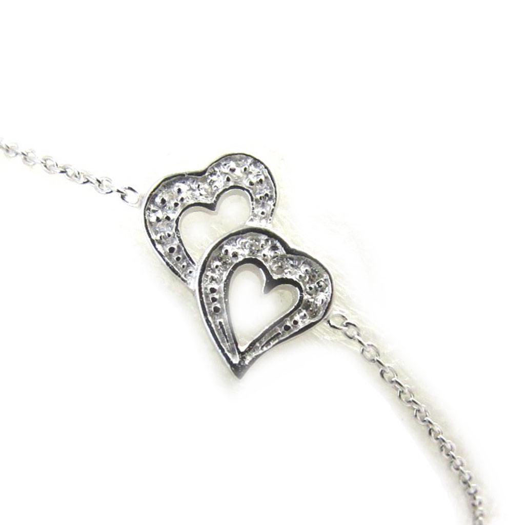 Les Trésors De Lily [M1688] - White 'Love' Silver Bracelet