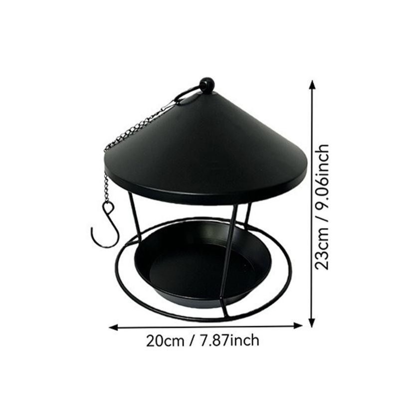 Rings Iron Hanging Bird Feeder For Garden Art Providing Simple Setups And High Capacity Bird Feeding HX6C