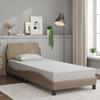 VidaXL Bed Frames with Headboard, Upholstered Bed with Slatted Base, Single Bed with Bedroom Footboard, Cappuccino 80x200 373082