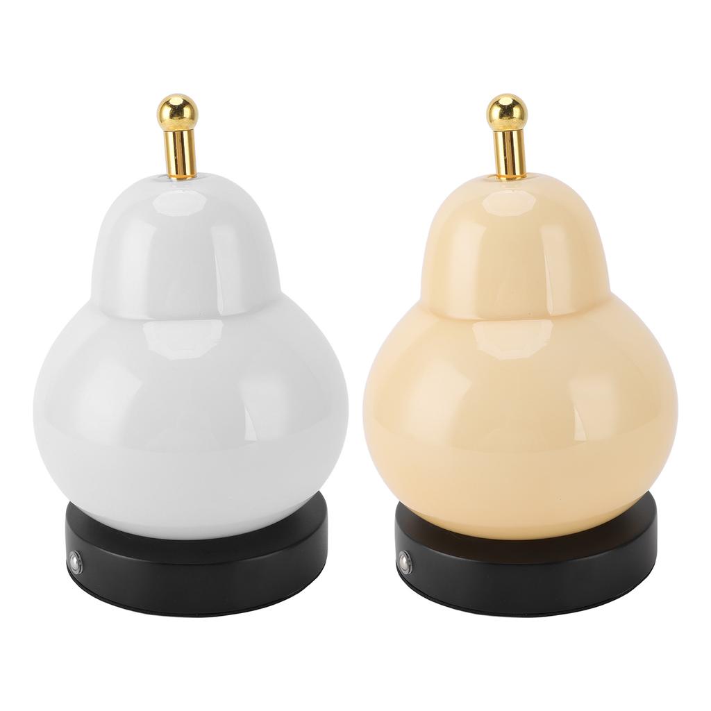 Pear Gourd Table Lamp Touch Control Stepless Dimmable 3 Light Modes Cordless Rechargeable Desk Lamp