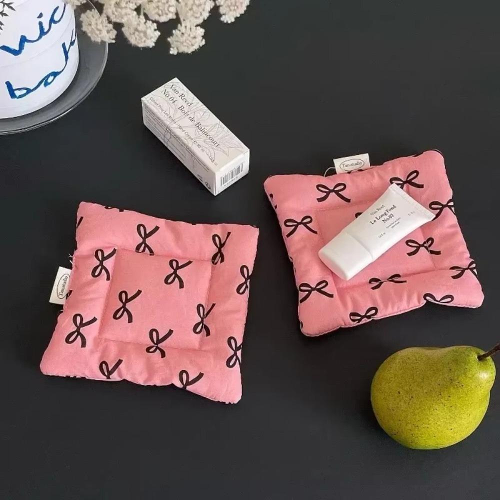 Non-slip Insulation Pad Butterfly Knot Hand Made Cotton Coaster New Cup Mat