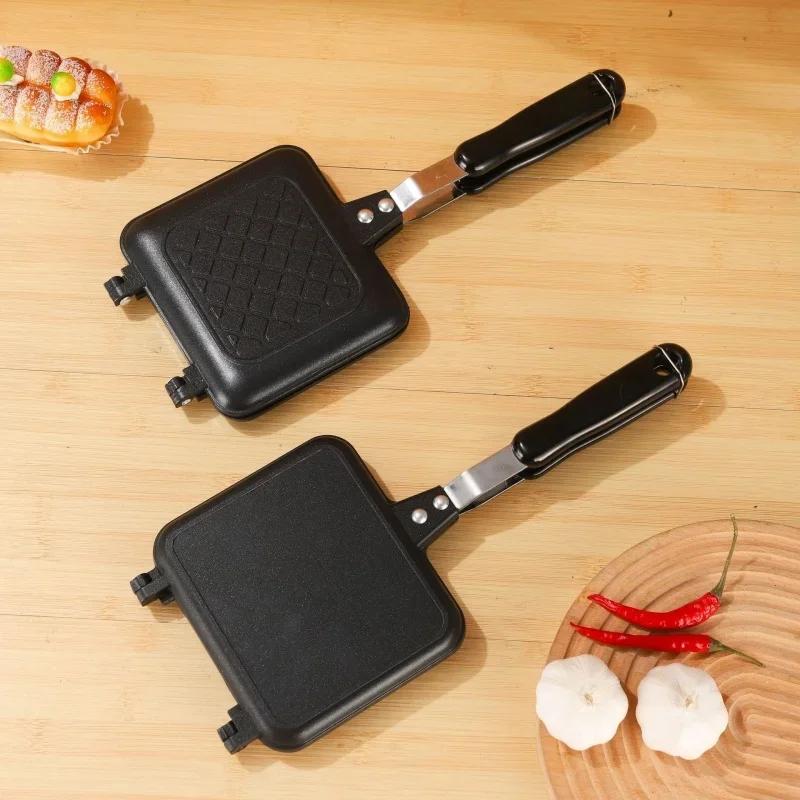 Double-sided Frying Pan Non-Stick Sandwich Bread Bakeware Breakfast Waffle Pancake Egg Frying Pan Household Kitchen Utensils