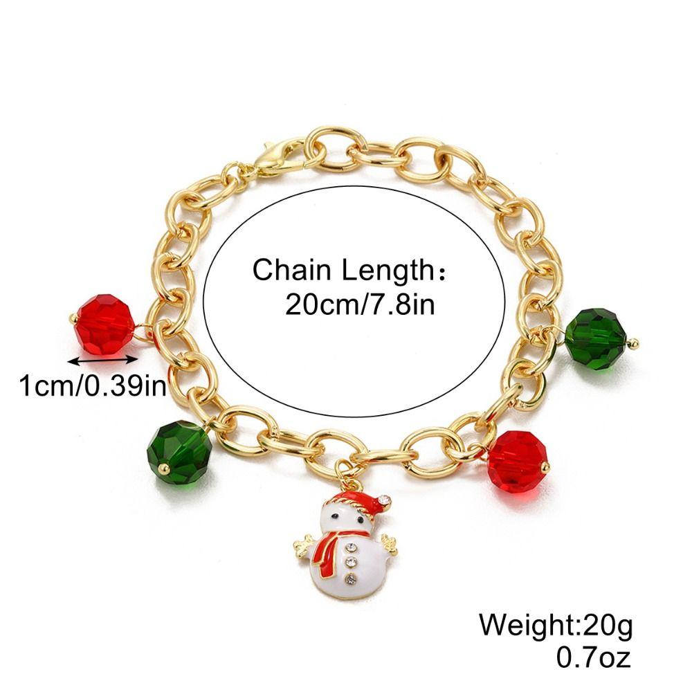 Cartoon Double Layer Christmas Necklace Santa Christmas Tree Rice Beaded Chain Jewelry Accessories Gingerbread Man