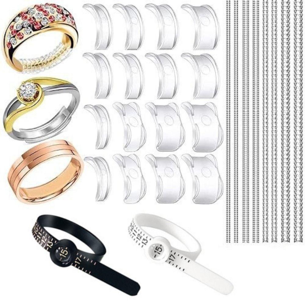 15/26Pcs Transparent Ring Size Adjusters Silicone Ring Spacers Loose Rings