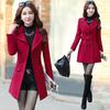 Women Spring Autumn Slim Solid Color Trench Coat Classic Design Long Double Button Jacket Outwear