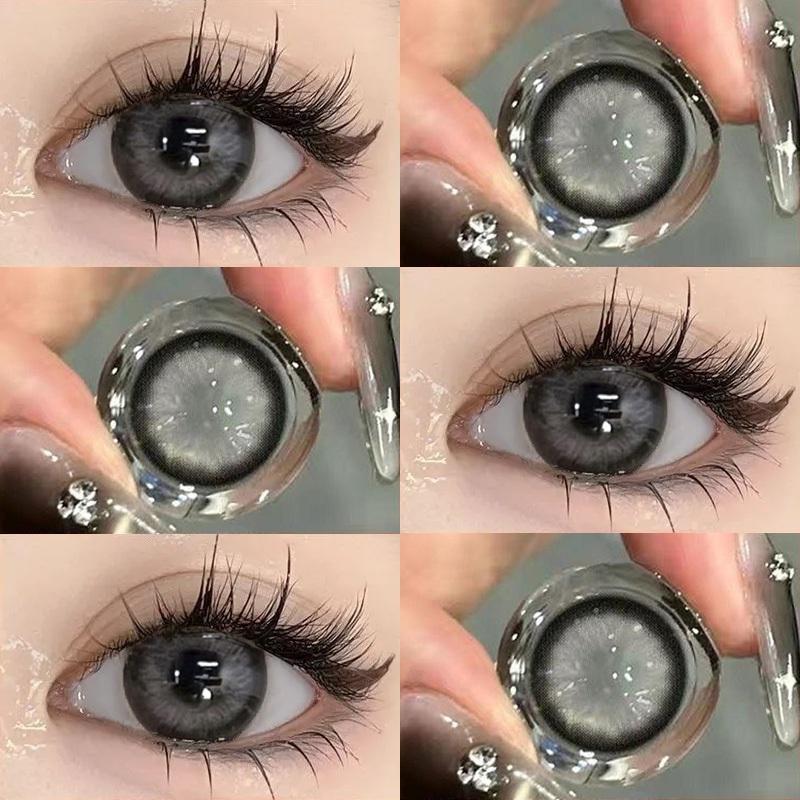 14,5 мм цветные контактные линзы MillCreek для ежегодного использования, натуральный комфорт с раствором коричневого/серого цвета, большие глаза, для студентов, для женщин, аксессуары для макияжа