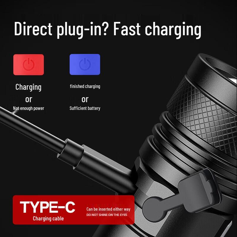 SupFire V8 High-Power Rechargeable LED Flashlight