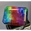 Emerald Cut Natural Ammolite Doublet 52-24 Ct Stunning Certified Loose Gemstone