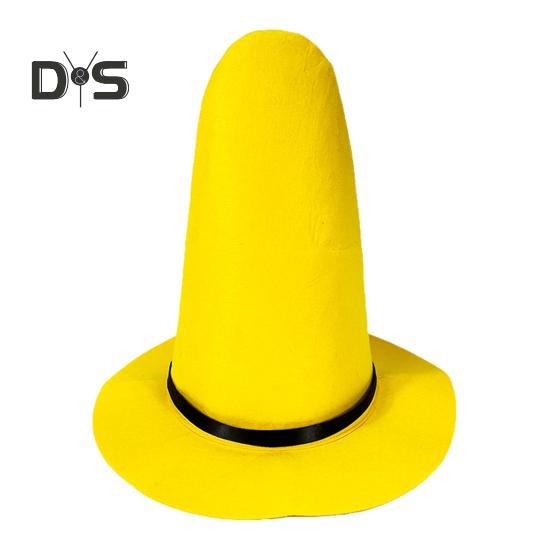 Шляпа ведьмы на Хэллоуин, остроконечная желтая фетровая шляпа волшебника, шляпа с большими полями, нарядная шляпа, аксессуар для косплея, костюм для вечеринки по случаю выпрашивания сладостей
