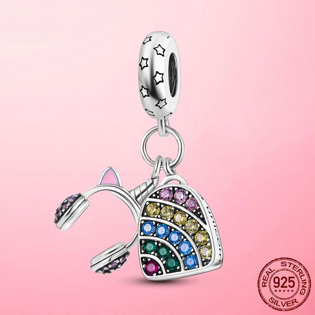 Sport Love Dangle Charm Fit Bracelet Necklace 925 Sterling Silver Skate Shoes Football Beads Pendant 925 Silver Original Jewelry