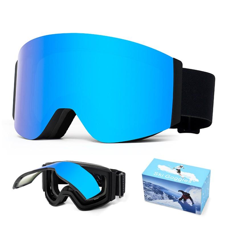 Adult Ski Goggles With Prescription Lens Compatibility Double-Layer Anti-Fog Windproof Snow Sports Eyewear Alpine Skiing