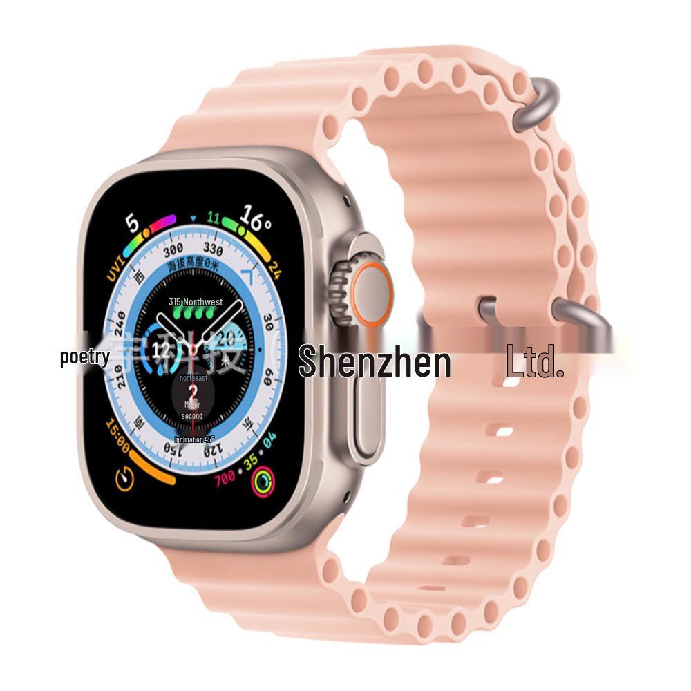 Силиконовый ремешок Apple Watch 11 Ultra с двойной пряжкой