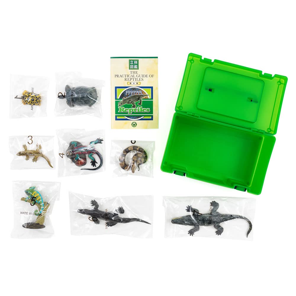 Фигурка рептилии Carolata 3D Энциклопедия Крокодил 8 видов с реалистичной фигуркой Коробка Игрушка Обучающая игрушка Подарок Еда Санитария Закон Рождество