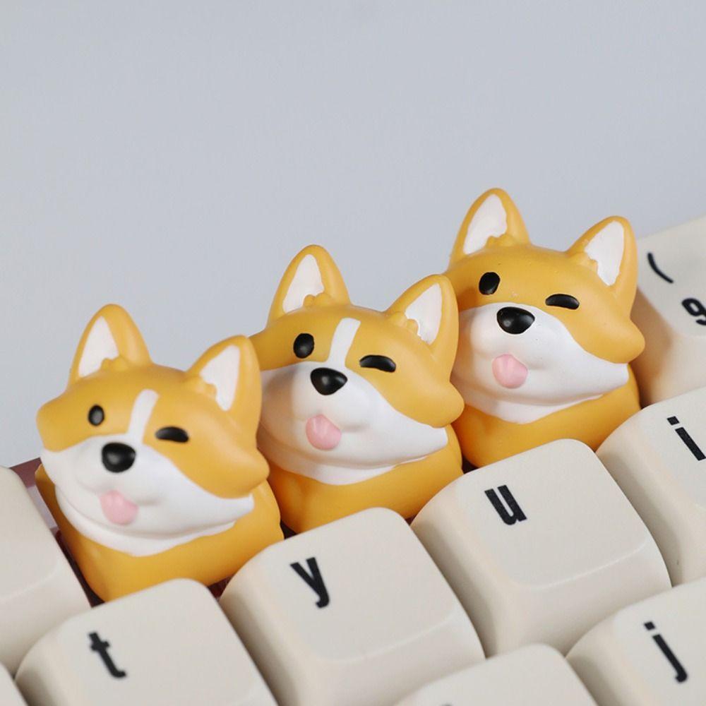 Universal Cartoon Corgi Keycaps Animal Little Key Crogi Butt Keyboard Cap Cute 3D Mechanical Keyboard Keycap Cherry MX