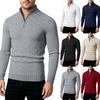 Men  Trend  Leisure  Half Zipper  Standing Collar  Knitted Sweater  Sweater