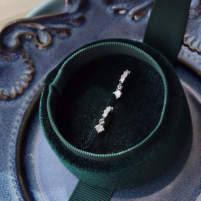 Серьги-кольца Beixi S925 из стерлингового серебра с кристаллами для женщин - Миниатюрный круглый тонкий дизайн