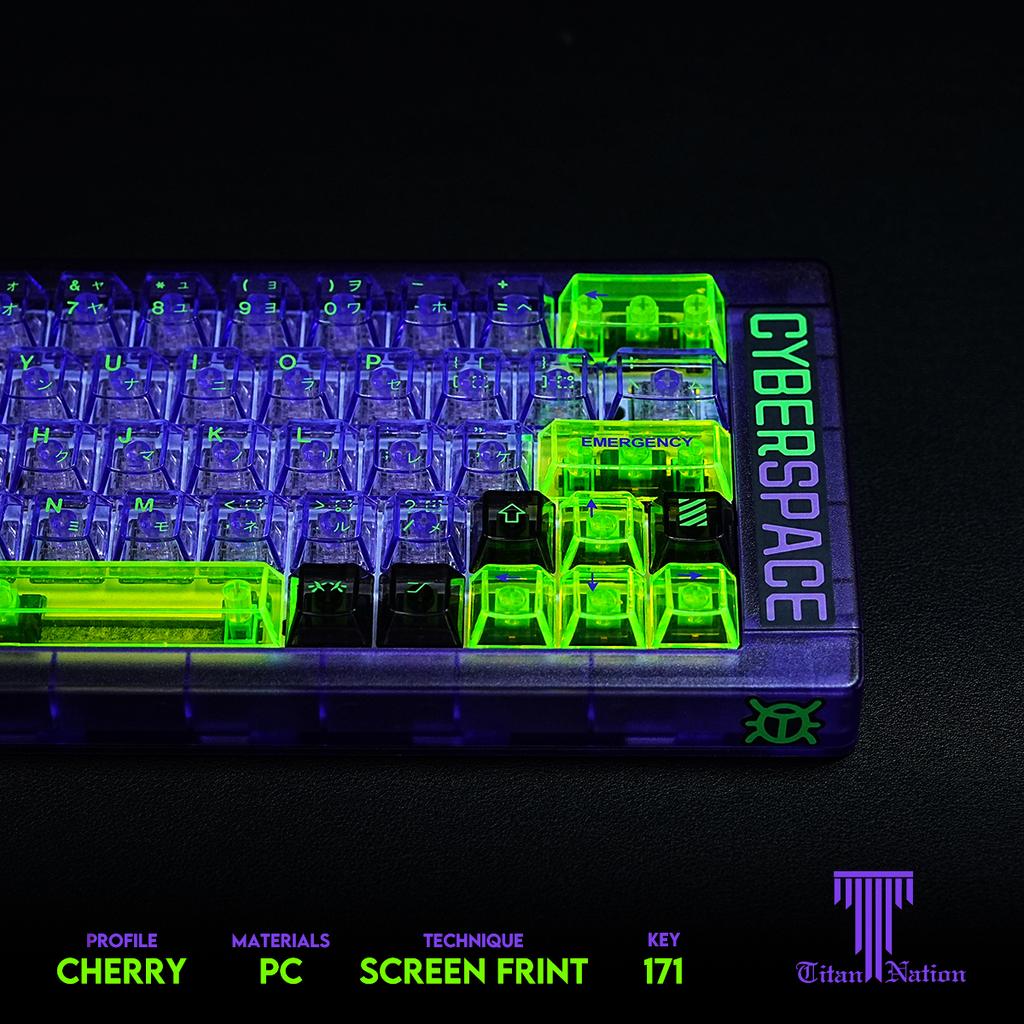Eva01 Keycap Pc Pbt 171 Key High Translucent Cherry Purple Keycap Animation Anime Keycaps 7U/Alice Layout Split Space Keycap