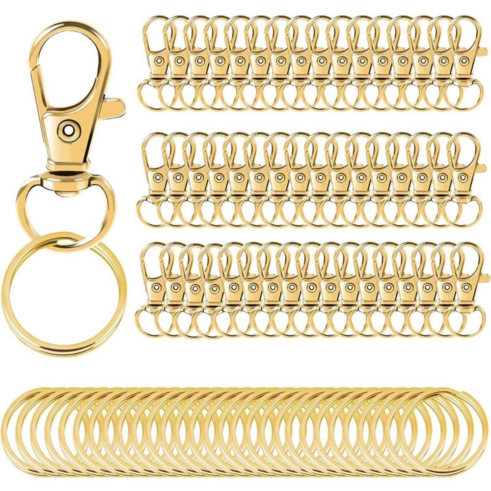 100Pcs Rust-Resistant Key Chain Clip 360 Degree Rotating Rotary Clasp Hook Gift Making