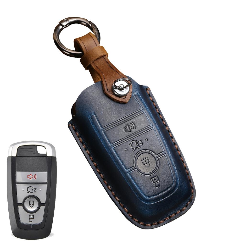 Кожаный чехол для автомобильного ключа ручной работы для Ford FOXE ECOSPORT Escape Everest MONDEO Explorer Ford Edge F150 3/4/5 кнопок