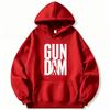 Gundam Anime Graphic Hoodie, Long Sleeve Pullover Hooded Sweatshirt with Front Pocket, Streetwear Casual Top for Anime Fan