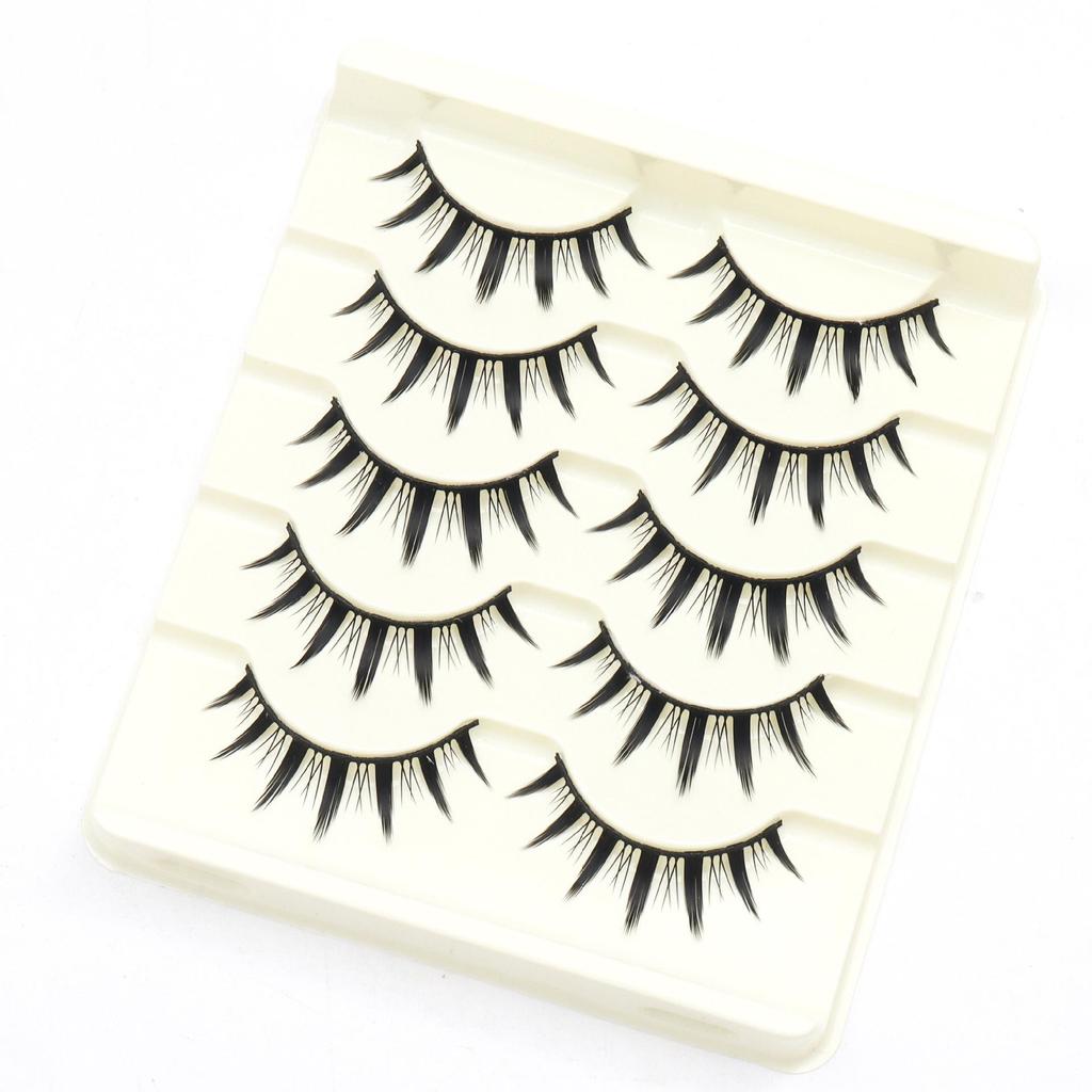 Dense Black False Eyelashes - Natural, Full Strip for Cosplay/Comic, Ideal for Beginners and Cross-Border Styles.