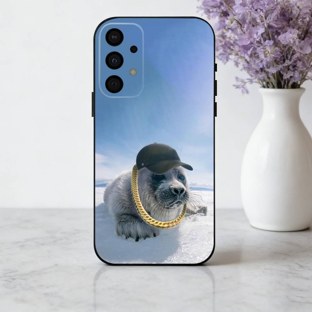 Чехол для телефона S-Seal F-Funny C-Cute для Samsung Galaxy A73, A72, A71, A70, A53, A52, A51, Других Мягкий черный чехол